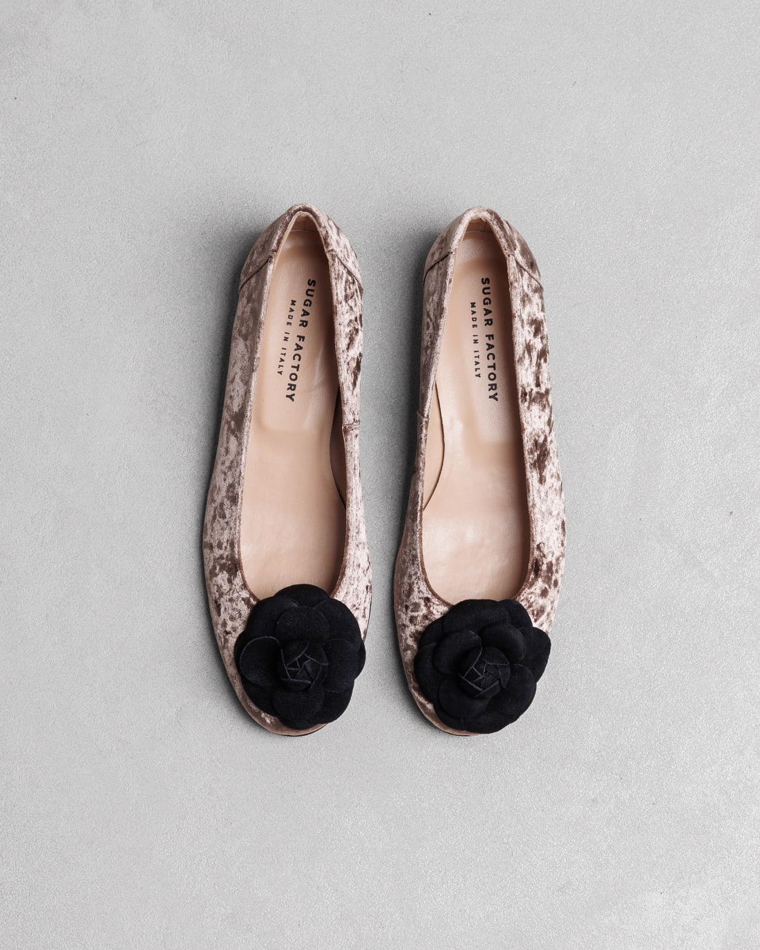 Бежевые балетки с цветочным декором - Image 3 of 7