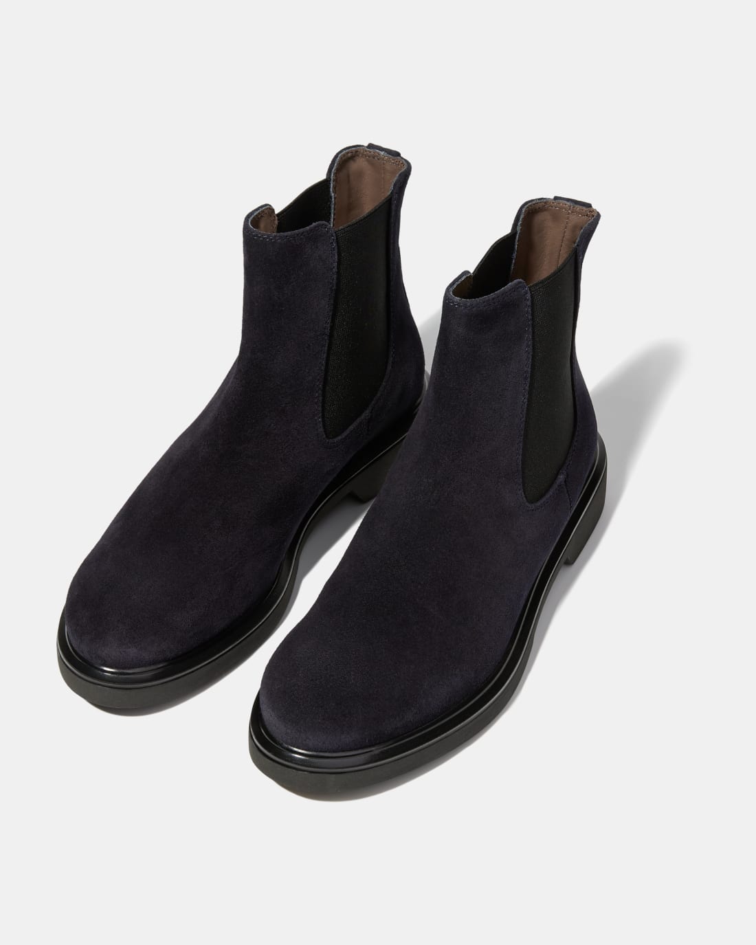 Темно-синие замшевые ботинки-челси