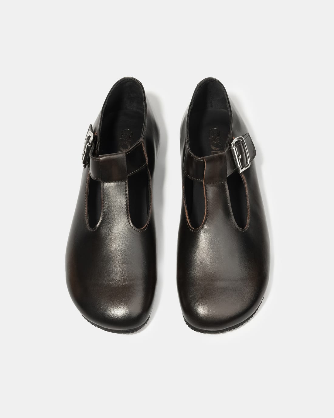 Темно-коричневые кожаные туфли на плоской подошве - Image 3 of 5