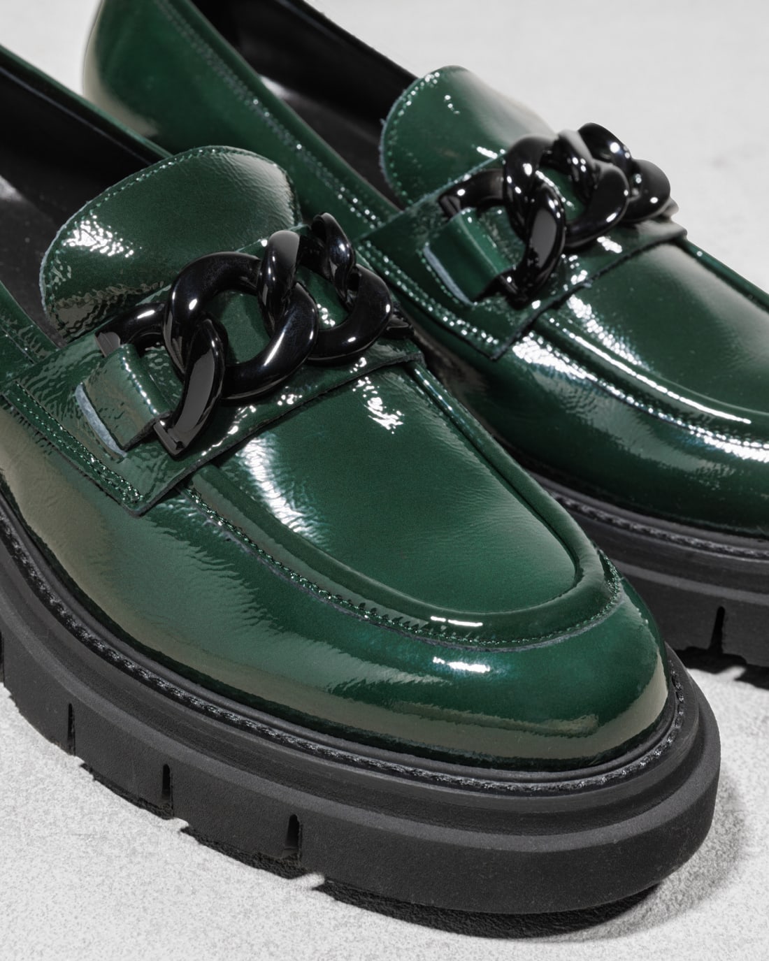 Темно-зеленые лакированные лоферы - Image 4 of 5