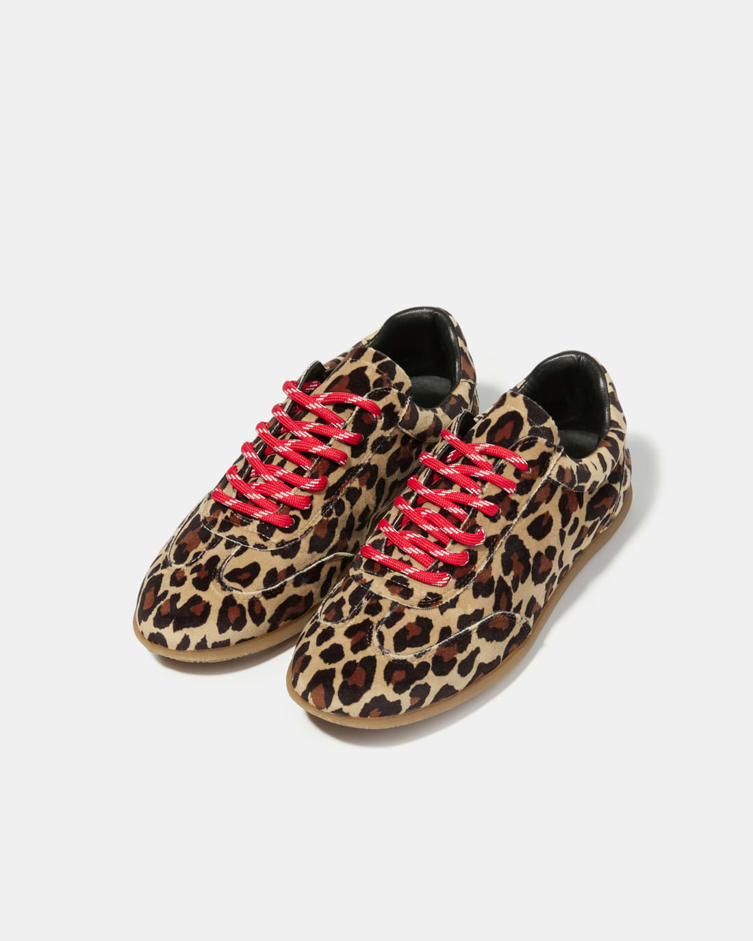 Кеды из вельвета с леопардовым принтом