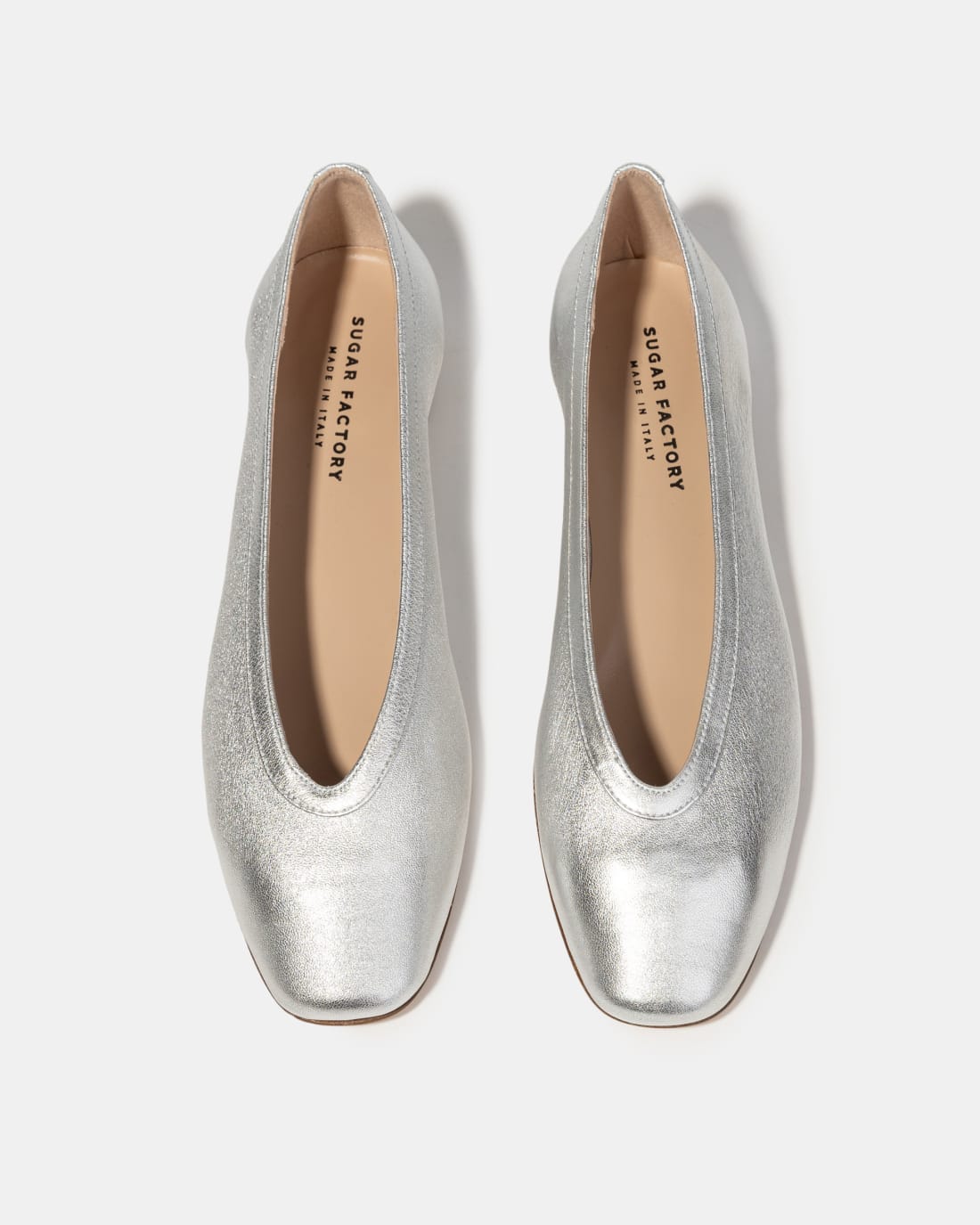Серебристые кожаные балетки - Image 3 of 4