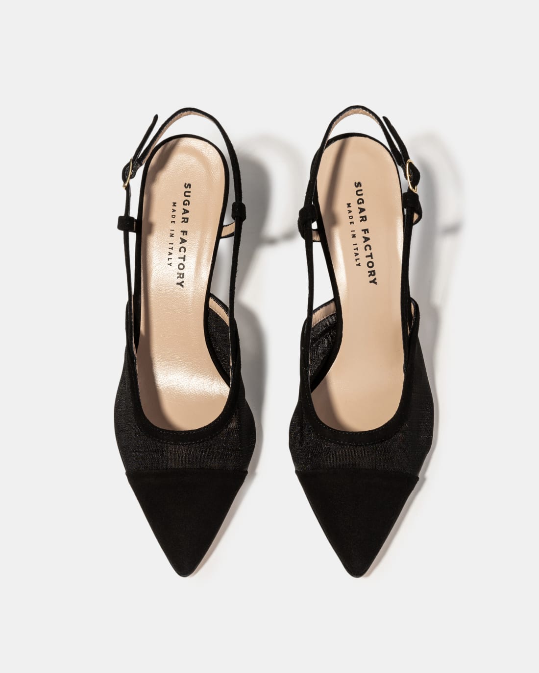 Черные туфли на каблуке с текстильными вставками - Image 3 of 4