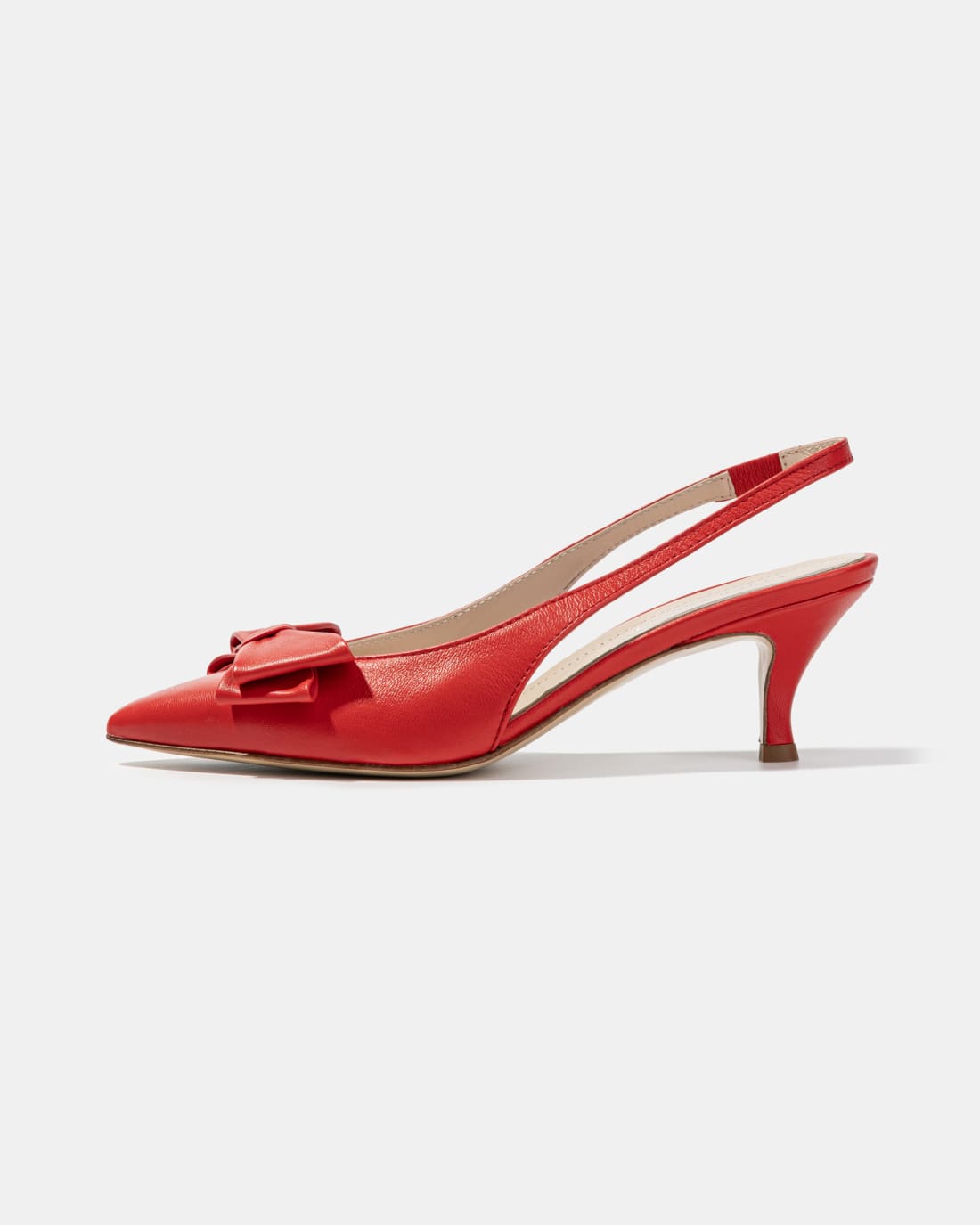 Красные кожаные туфли с бантиком - Image 1 of 4