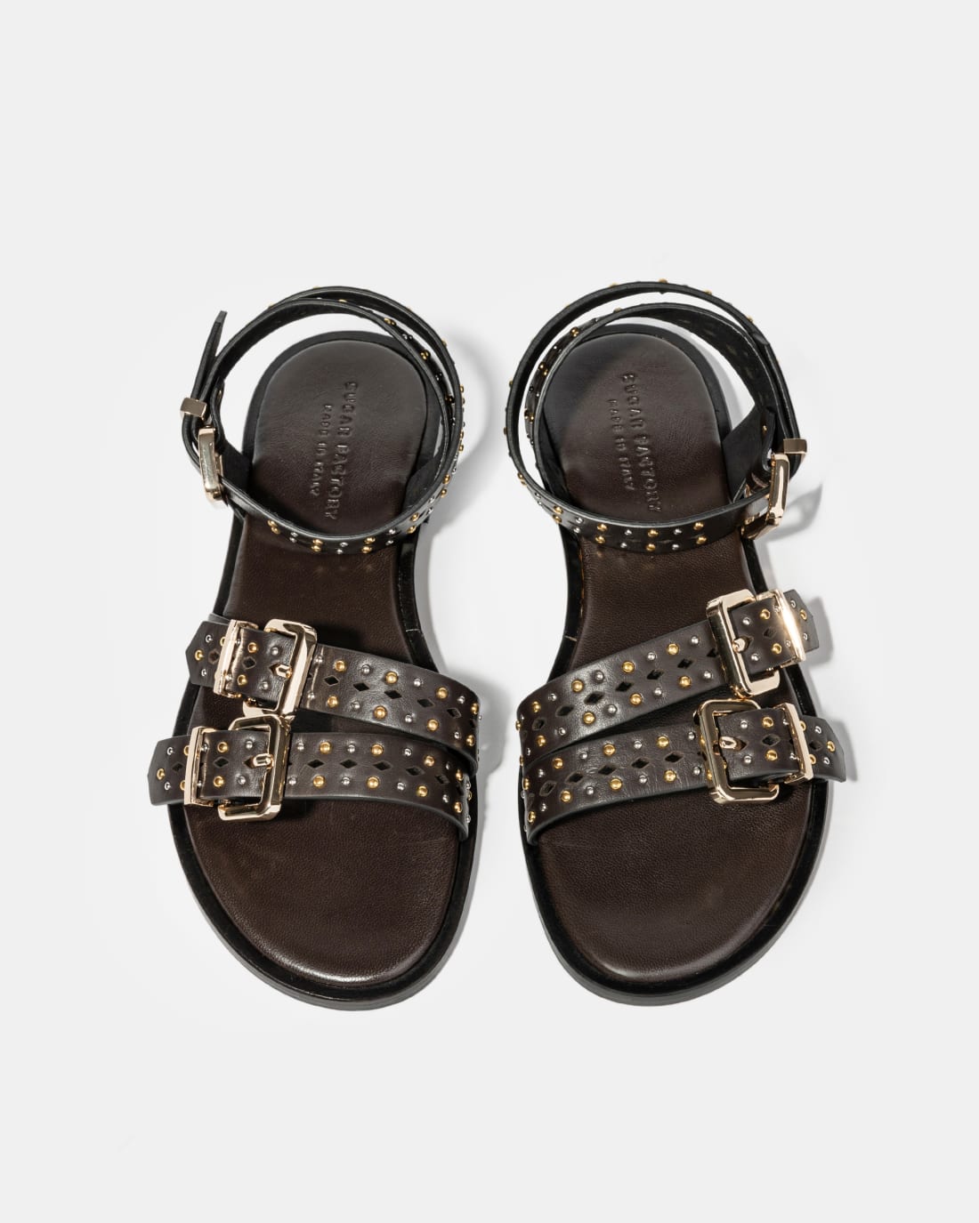 Темно-коричневые сандалии с пряжками - Image 3 of 5