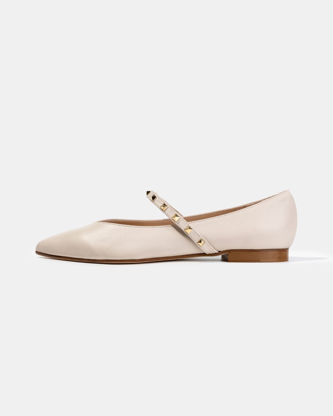 Бежевые балетки из натуральной кожи на ремешке - Image 1 of 4