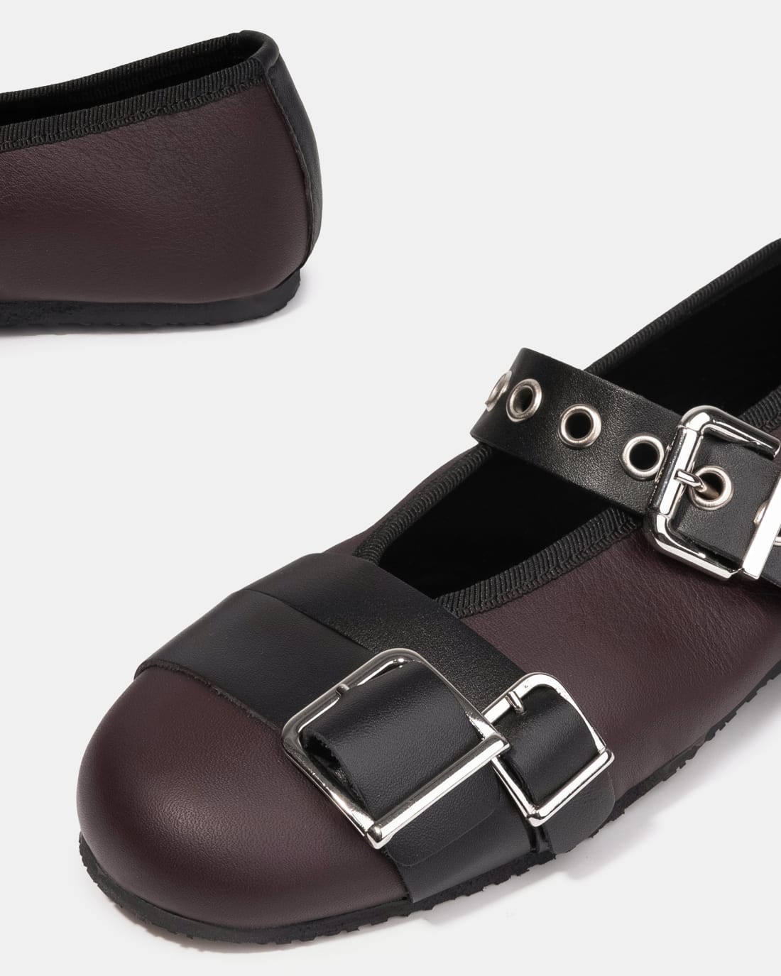 Бордовые кожаные туфли с пряжкой - Image 4 of 5