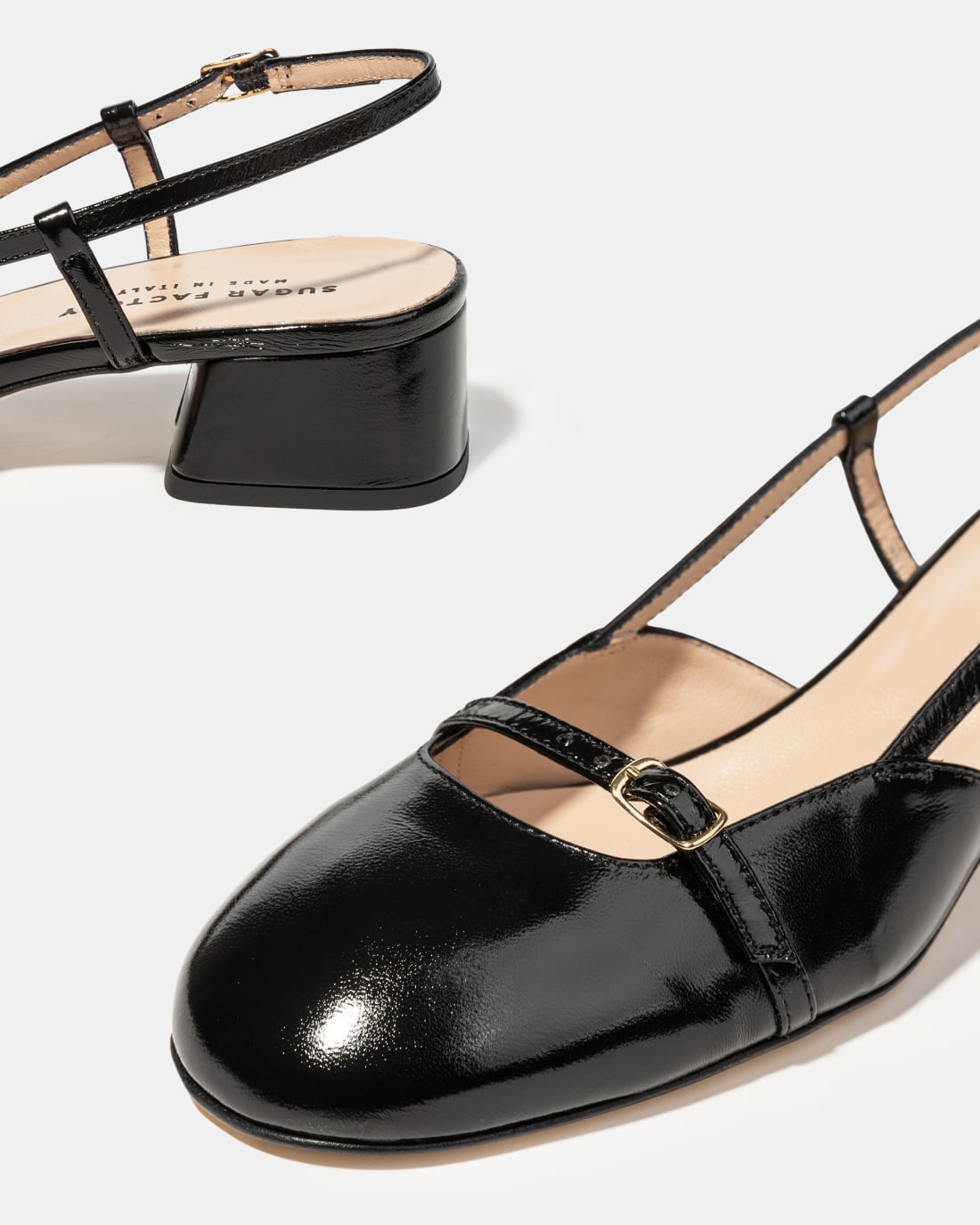 Черные кожаные туфли на низком каблуке - Image 4 of 4