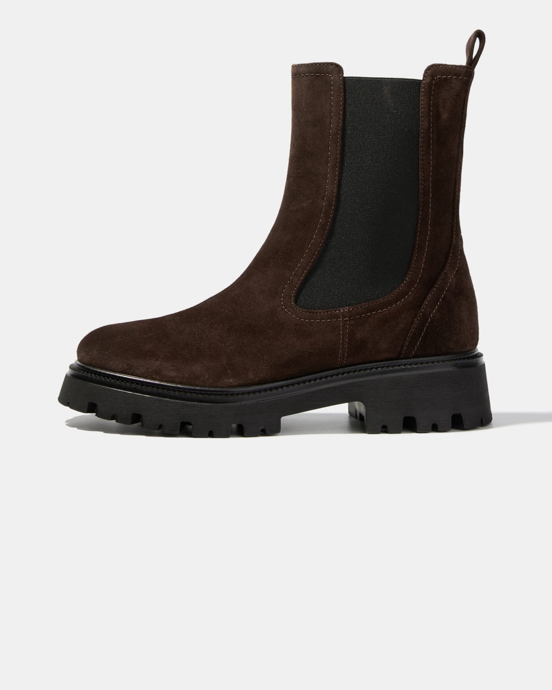 Темно-коричневые замшевые ботинки