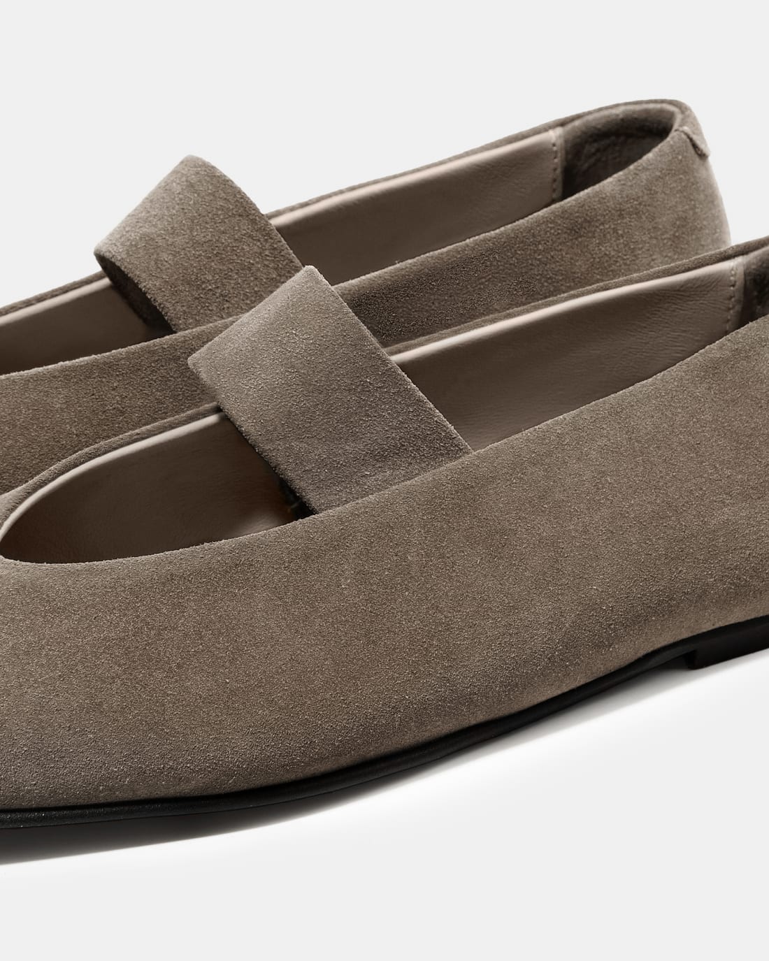Серые замшевые туфли на плоской подошве - Image 4 of 4