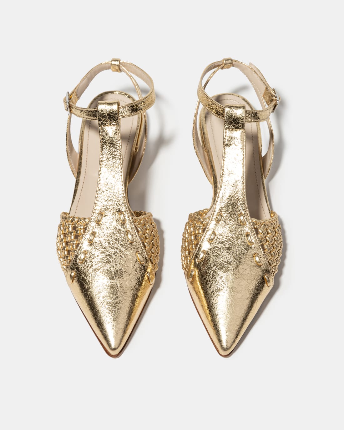 Золотистые туфли из натуральной кожи - Image 3 of 4