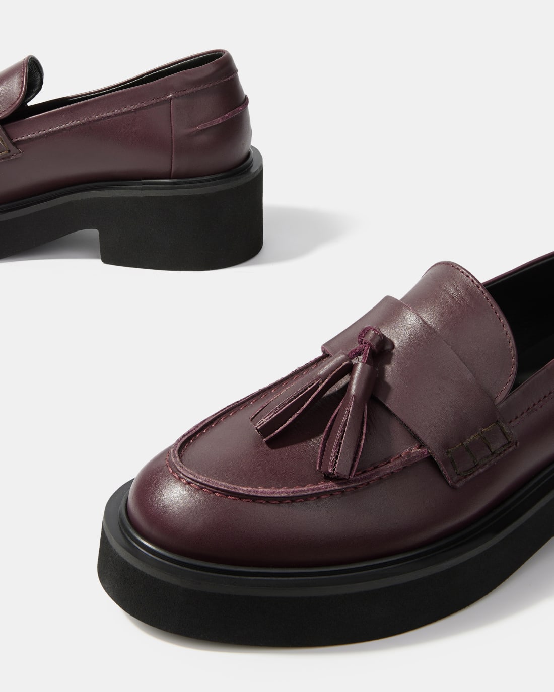 Кожаные туфли-лоферы цвета бургунди - Image 4 of 6