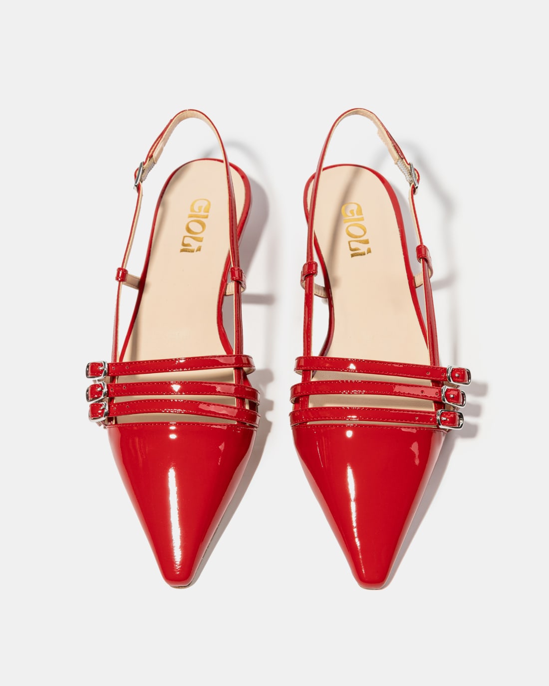 Красные лакированные туфли с ремешками - Image 3 of 5
