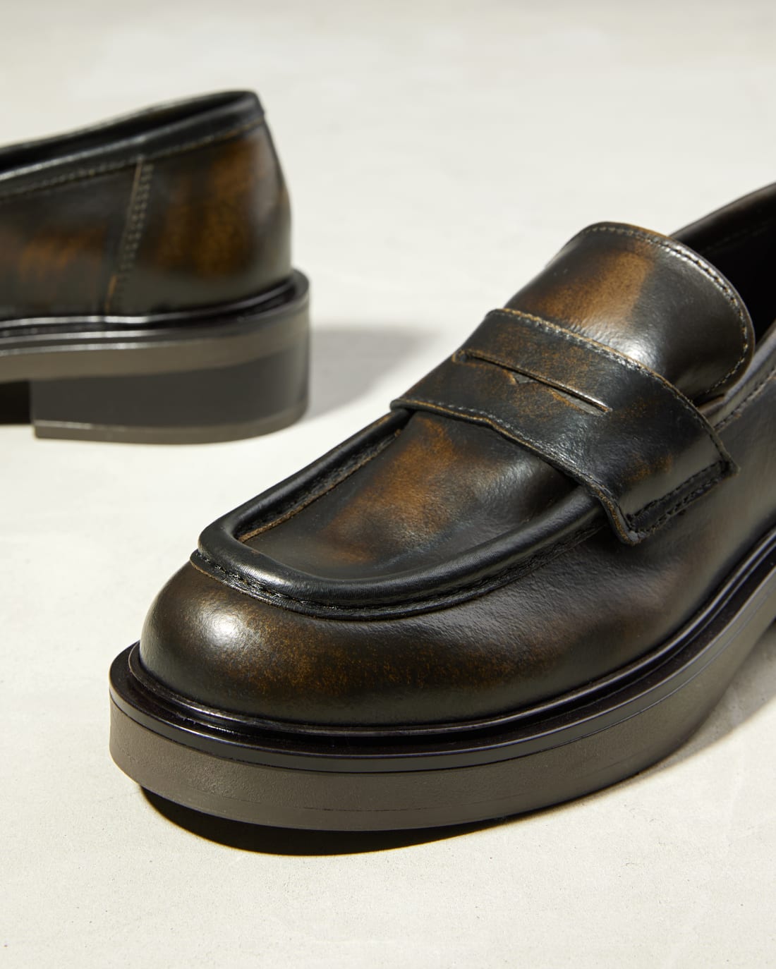 Темно-бордовые кожаные  классические лоферы - Image 3 of 6