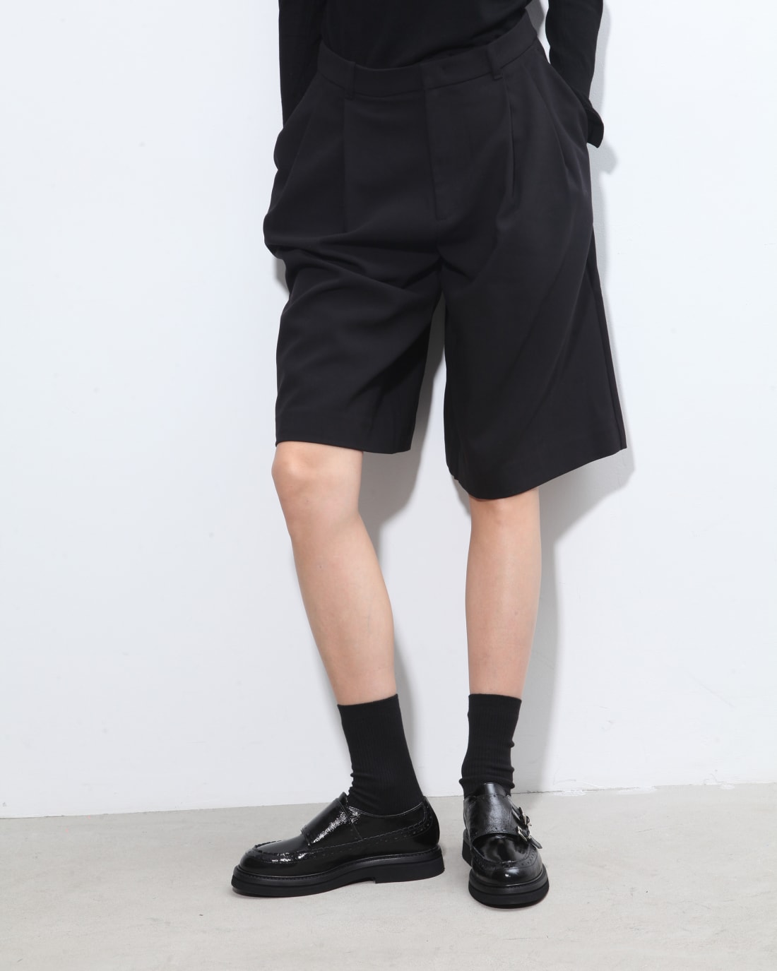 Черные лакированные кожаные туфли-монки