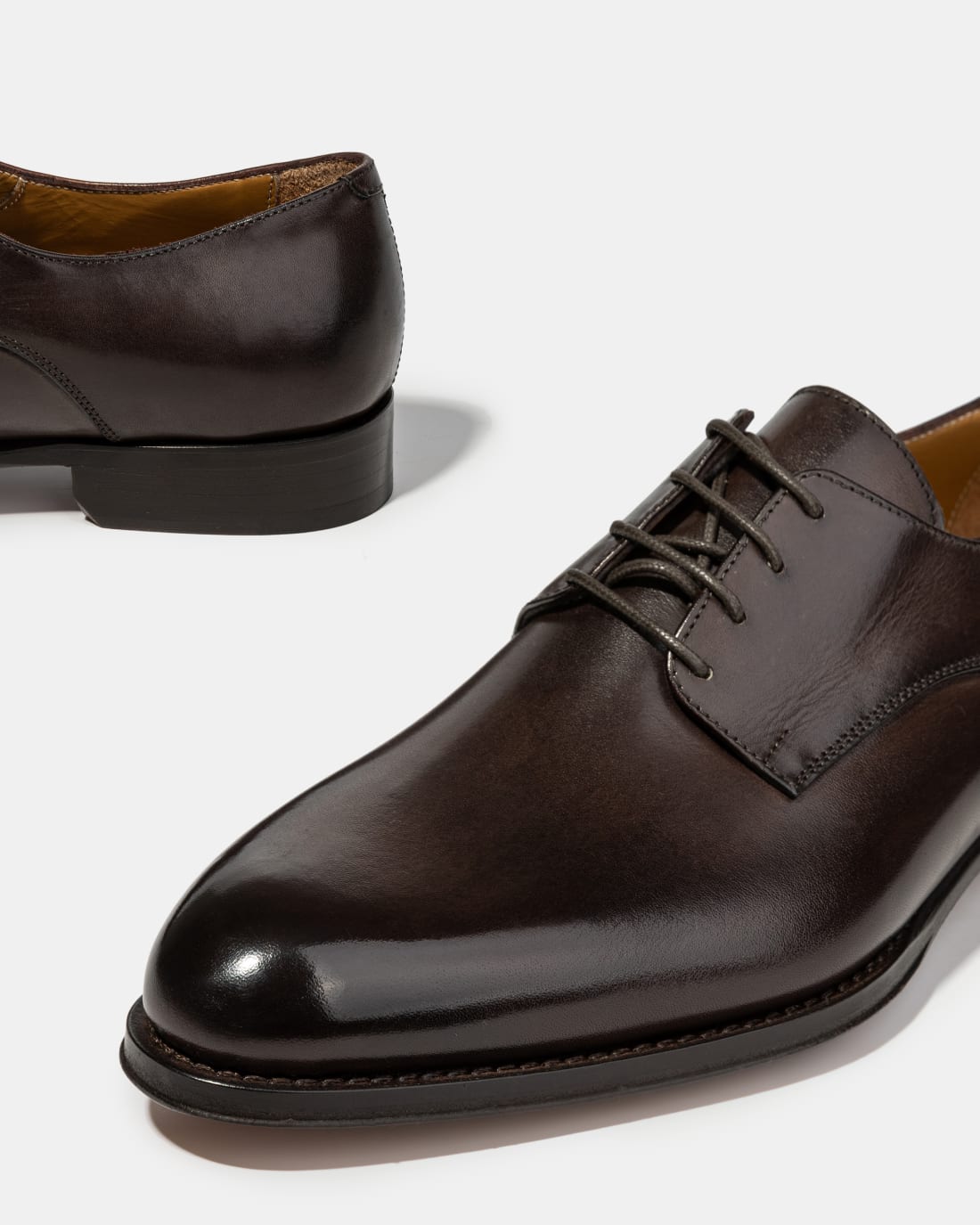 Тёмно-коричневые кожаные туфли - Image 4 of 5