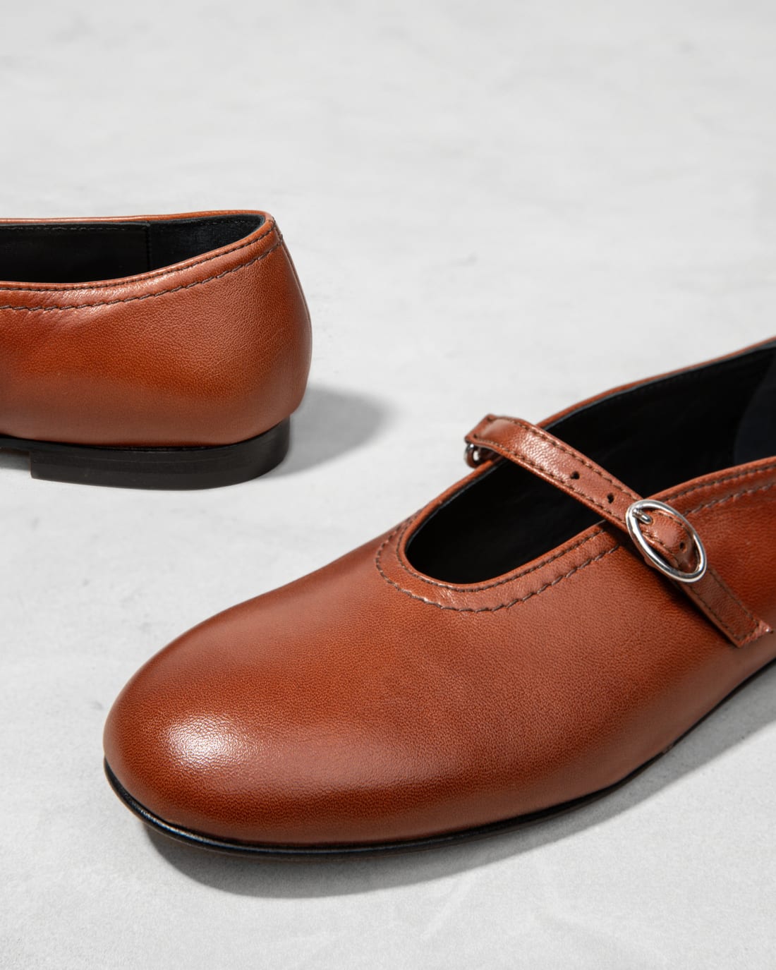 Коричневые кожаные балетки - Image 4 of 6