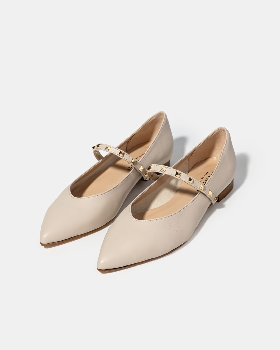 Бежевые балетки из натуральной кожи на ремешке - Image 2 of 4