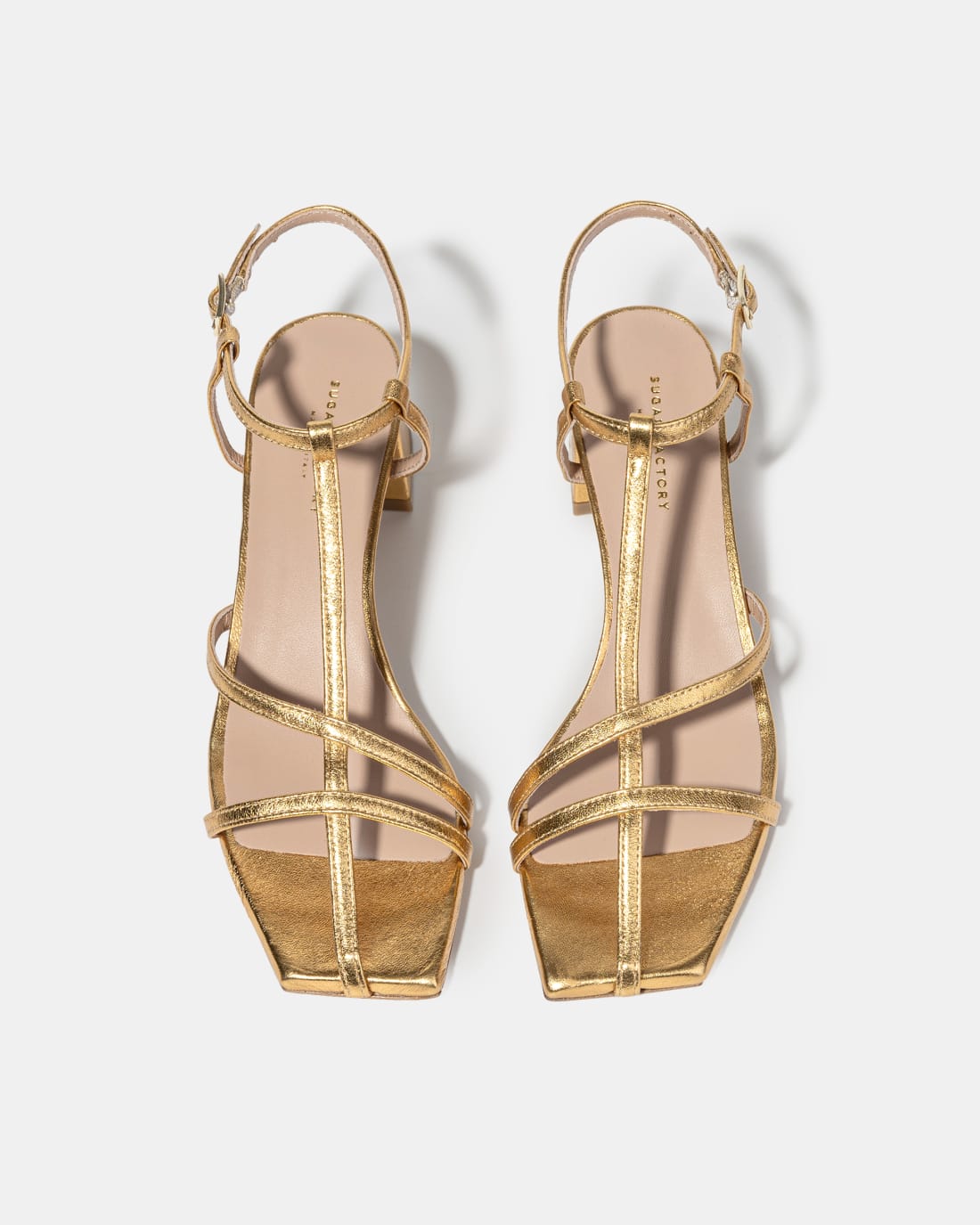 Золотистые босоножки с ремешками - Image 3 of 4