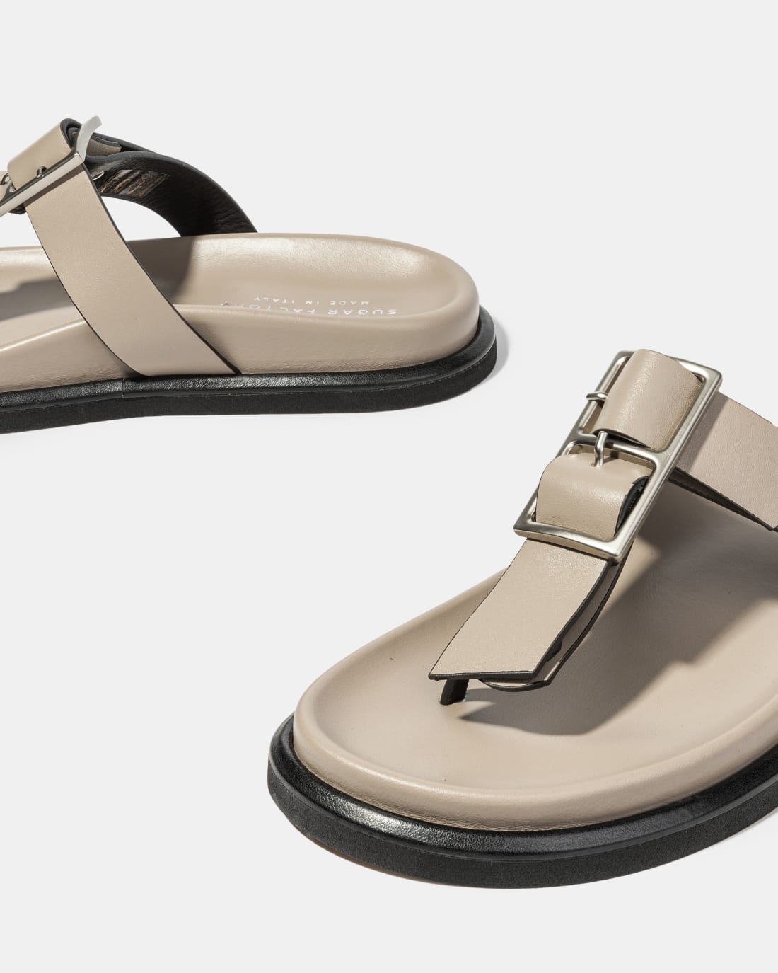 Бежевые кожаные шлепанцы - Image 4 of 4