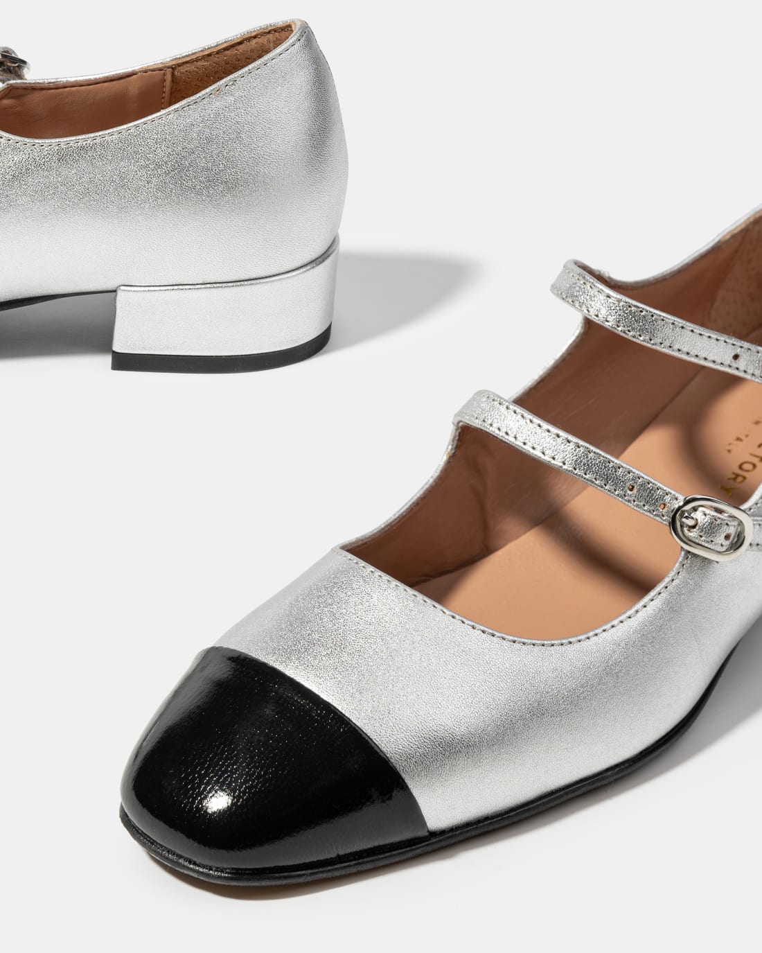 Черно-серебряные кожаные туфли - Image 4 of 4