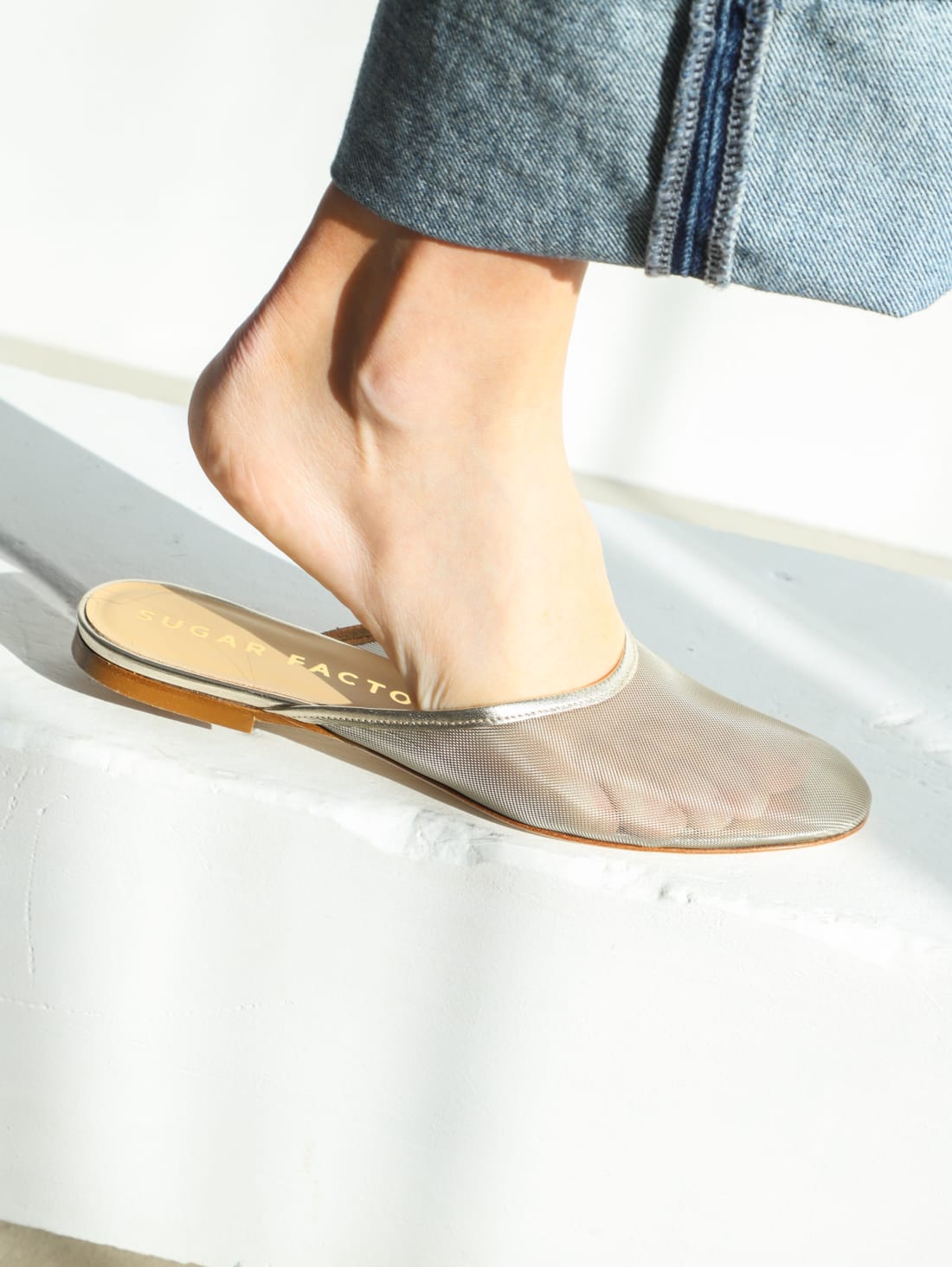 Серебристые слиперы из текстильной сетки - Image 5 of 5