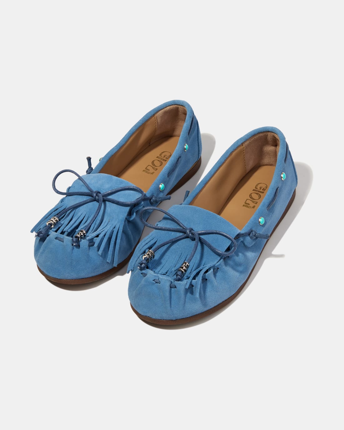 Синие замшевые мокасины с бантиком - Image 2 of 4