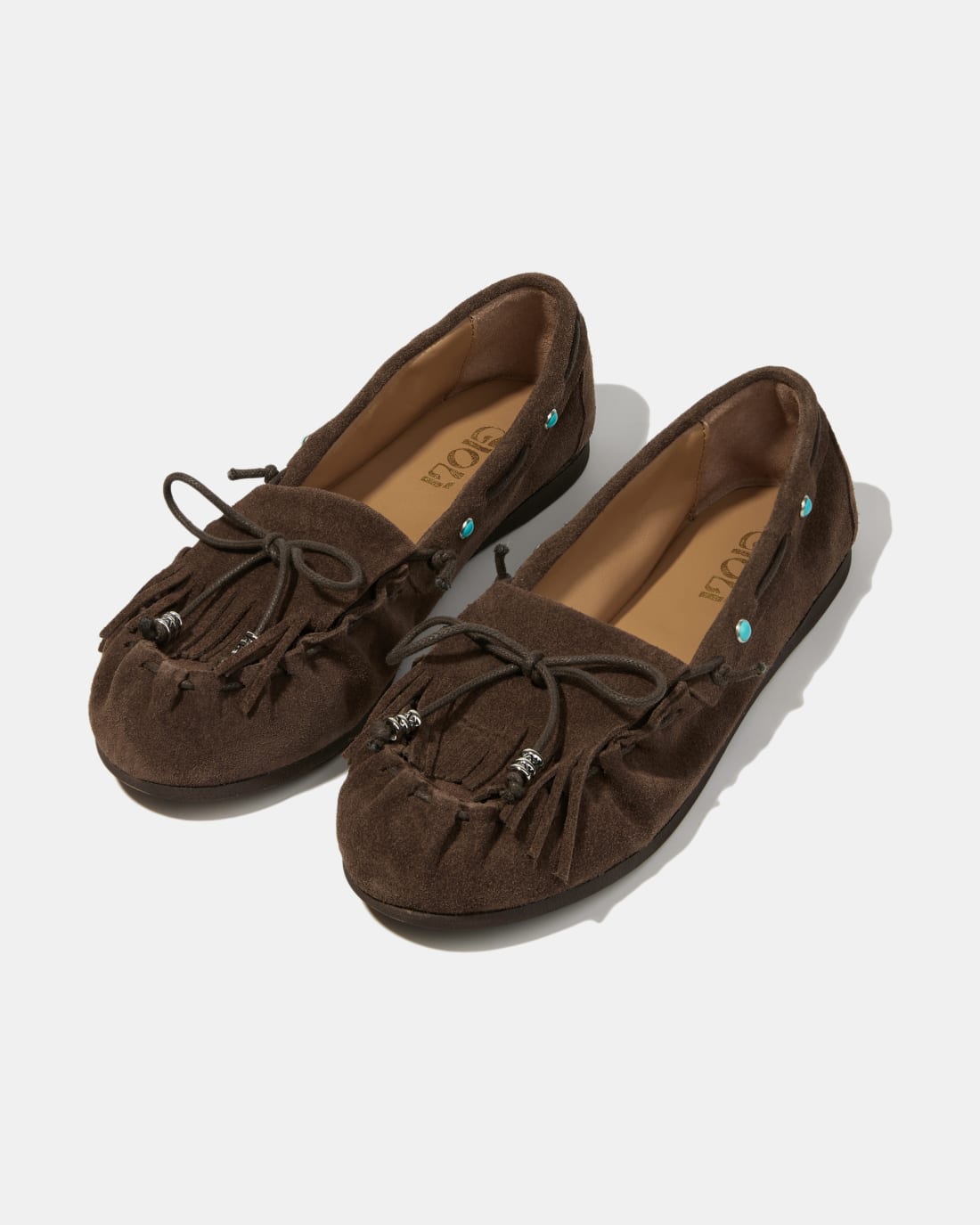 Темно-коричневые мокасины с бантиком