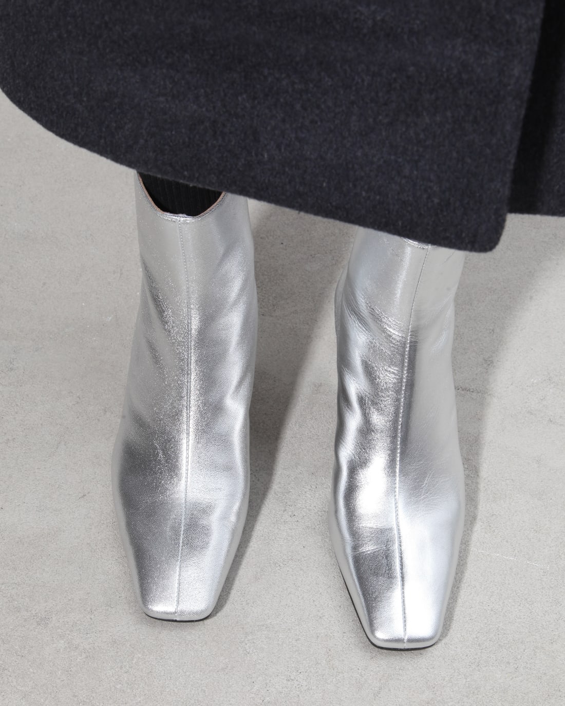 Серебристые кожаные ботинки - Image 7 of 7