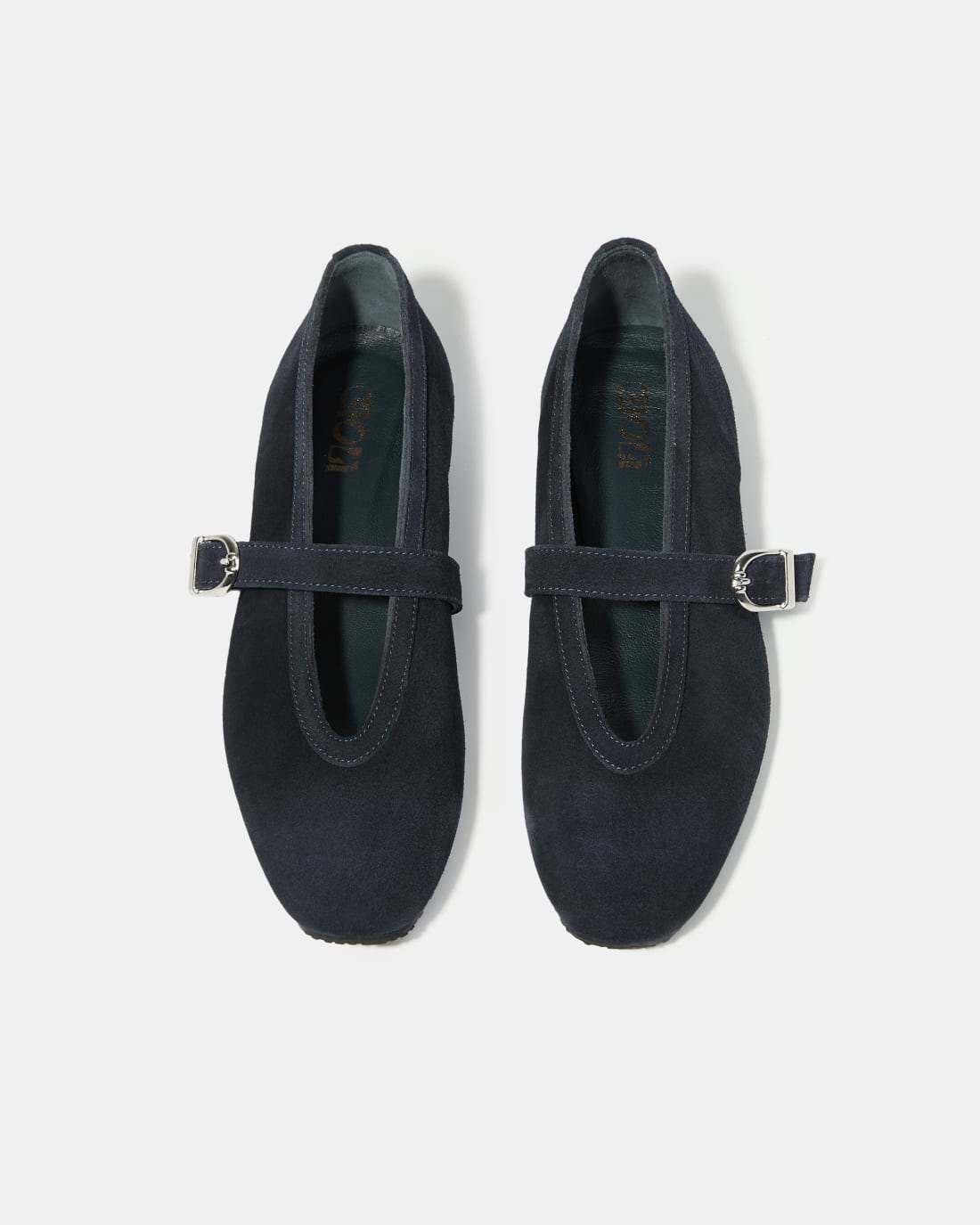 Замшевые темно-синие балетки