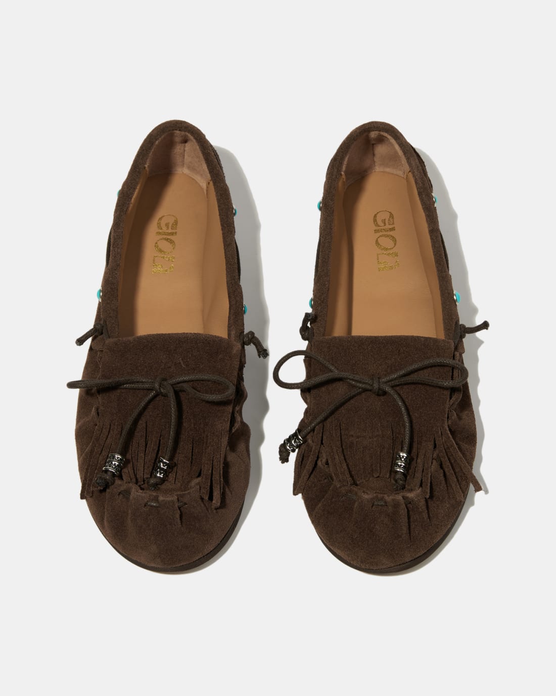 Темно-коричневые мокасины с бантиком