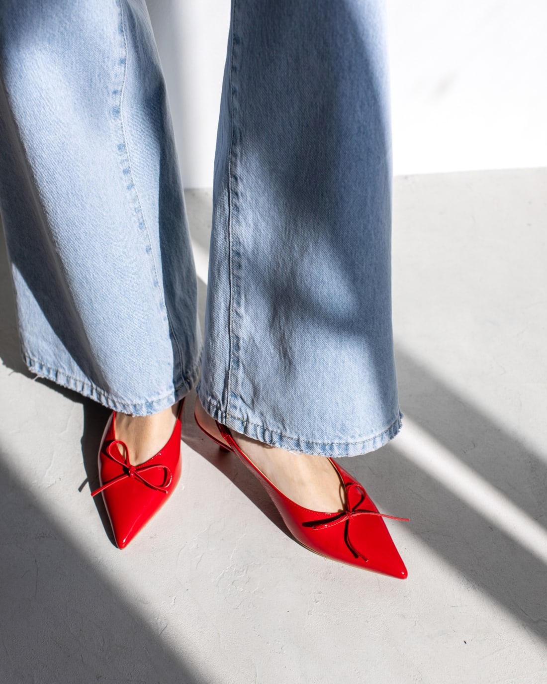 Красные кожаные туфли с бантиком - Image 5 of 5