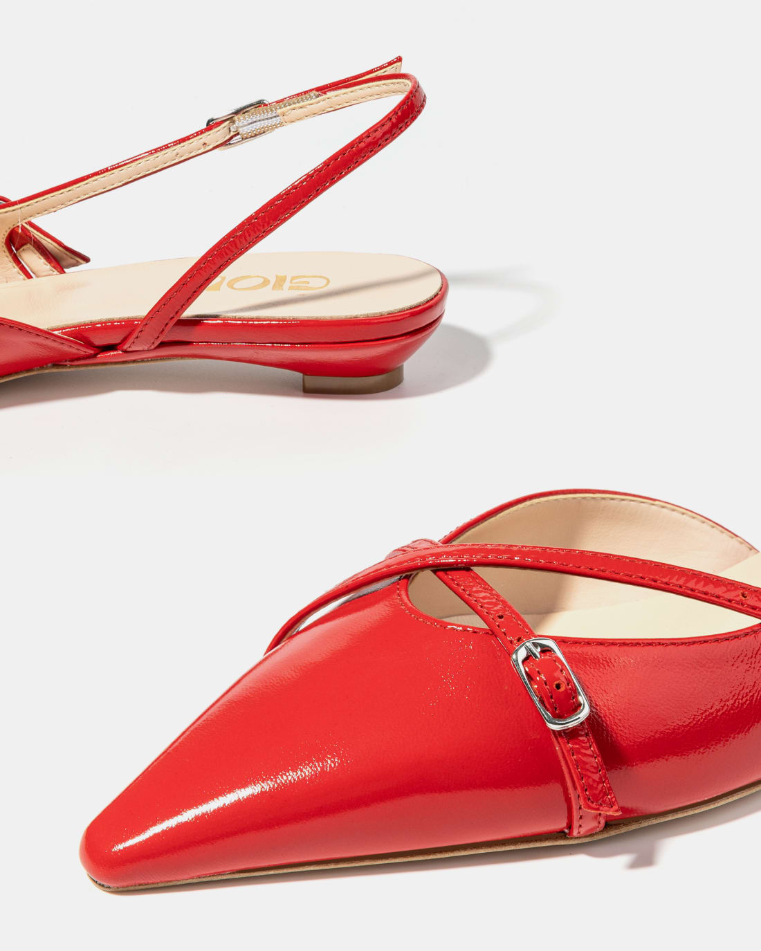 Красные кожаные туфли на низком каблуке - Image 4 of 5