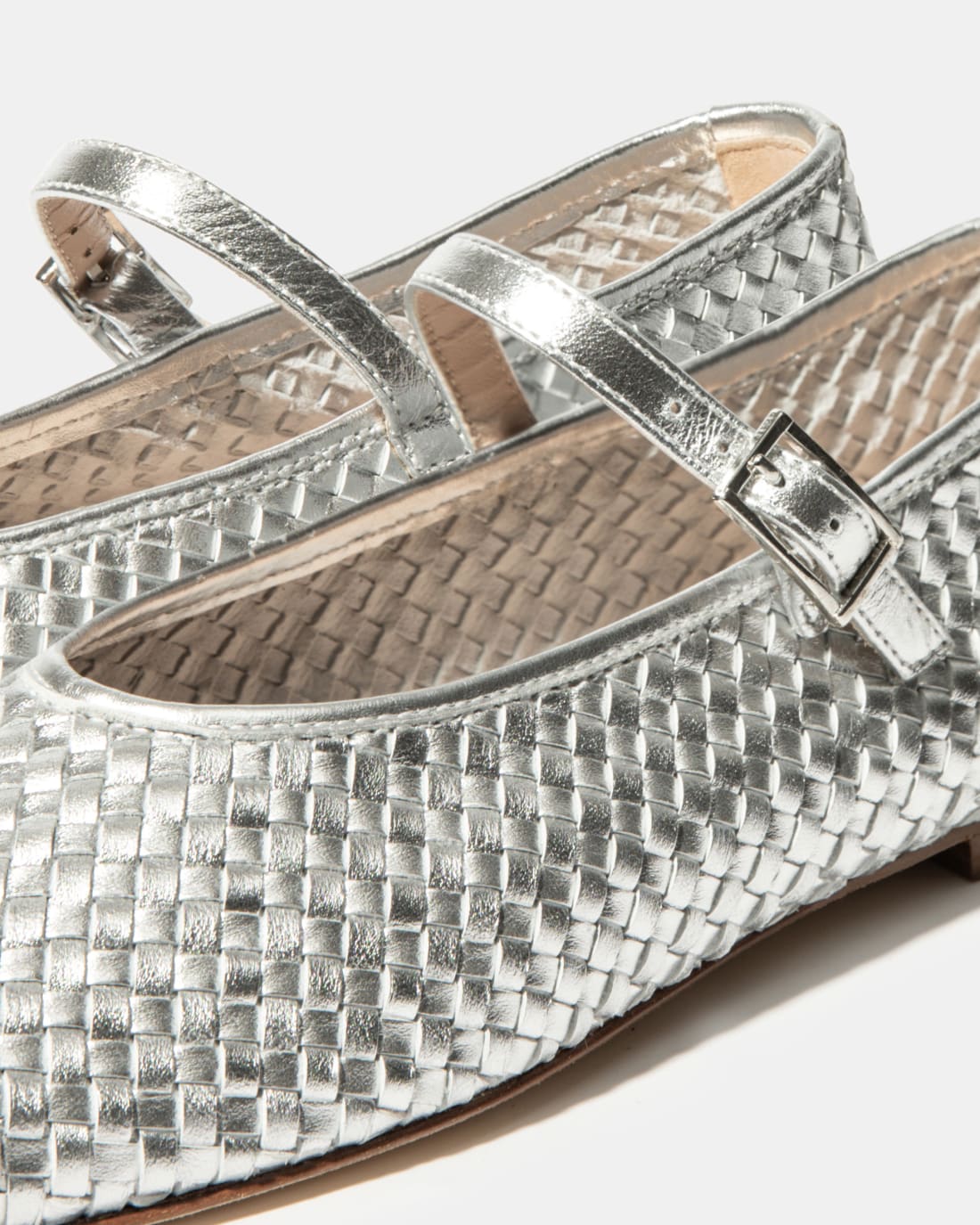 Серебристые кожаные балетки - Image 4 of 4