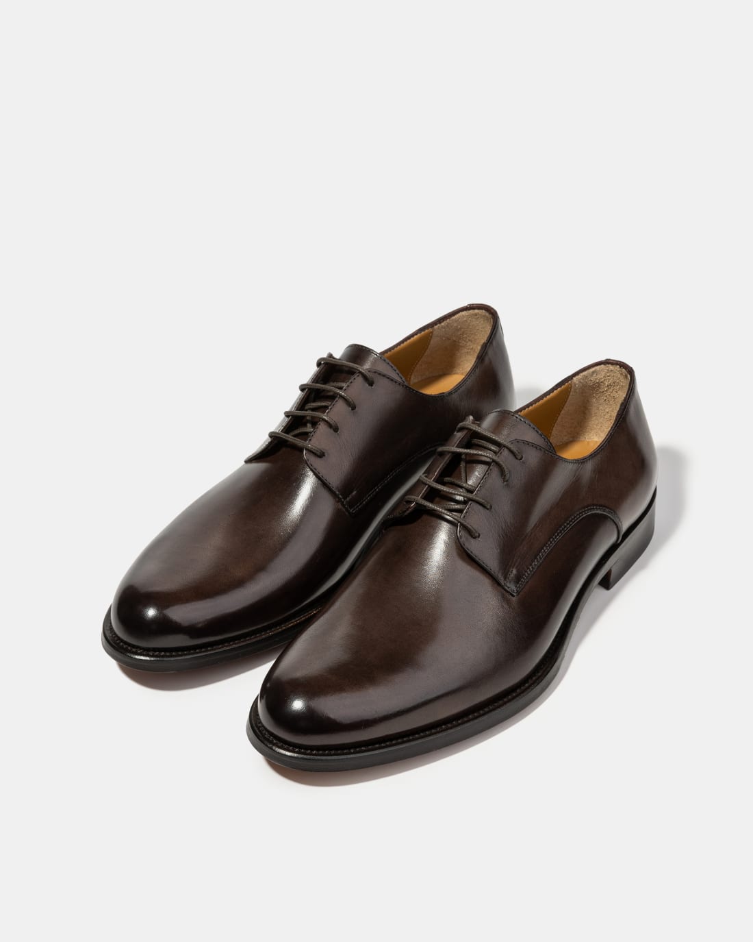 Чёрно-коричневые кожаные туфли - Image 2 of 5