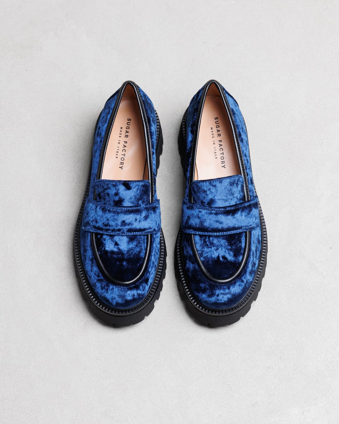 Синие бархатные лоферы - Image 3 of 7