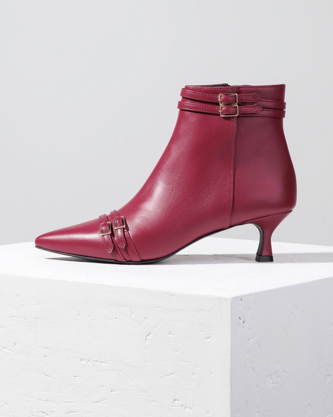 Бордовые кожаные ботильоны - Image 1 of 5