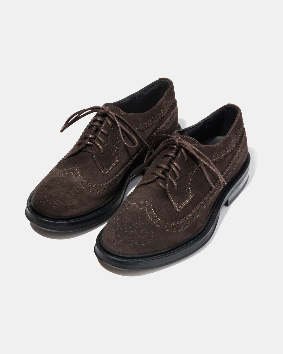 Темно-коричневые замшевые женские туфли Brogue - Image 2 of 4