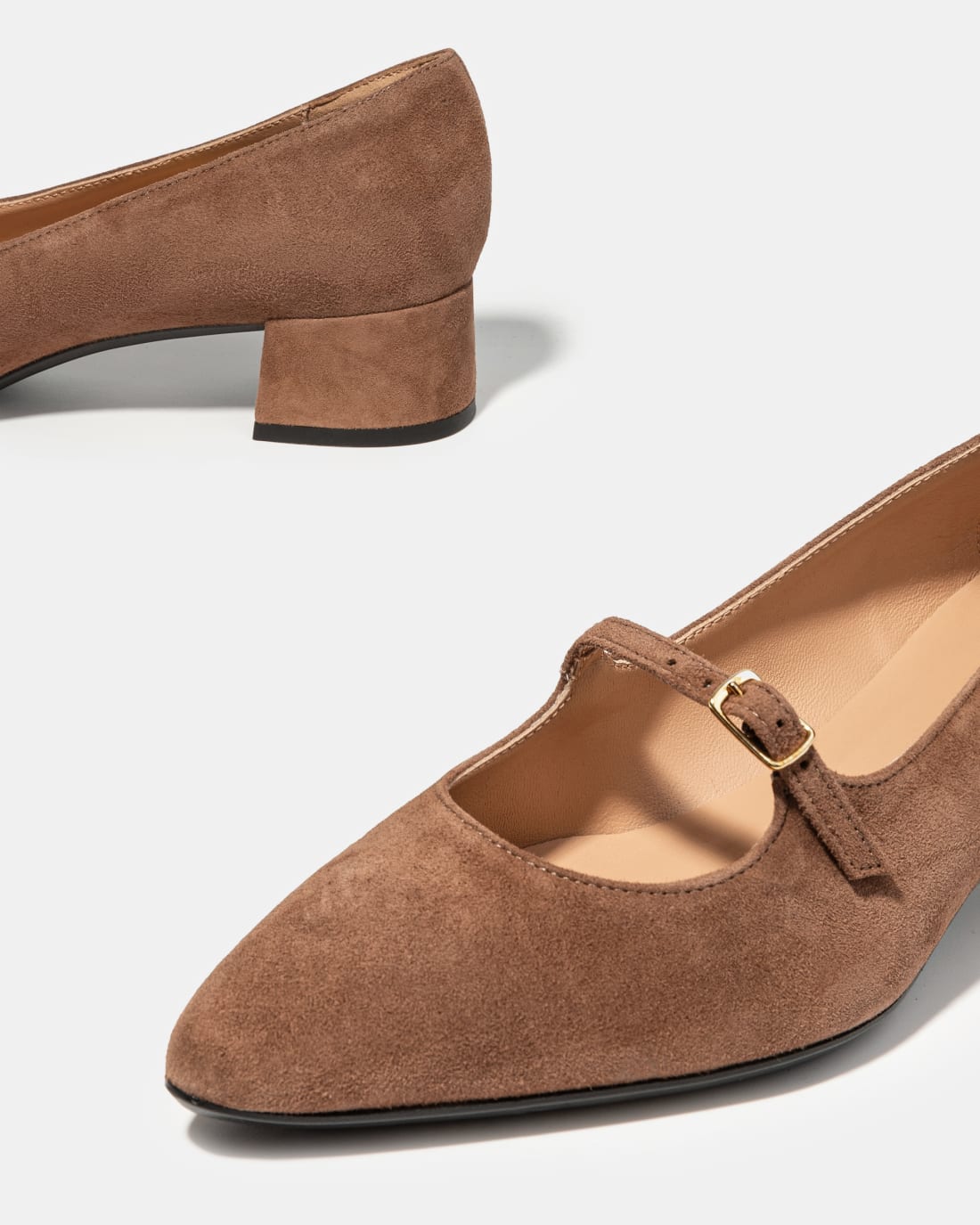 Коричневые замшевые туфли на каблуке - Image 4 of 4