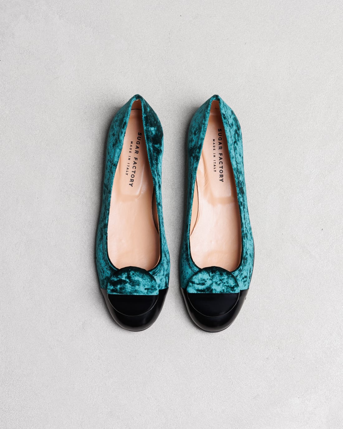 Зеленые балетки из велюра и кожи - Image 3 of 7