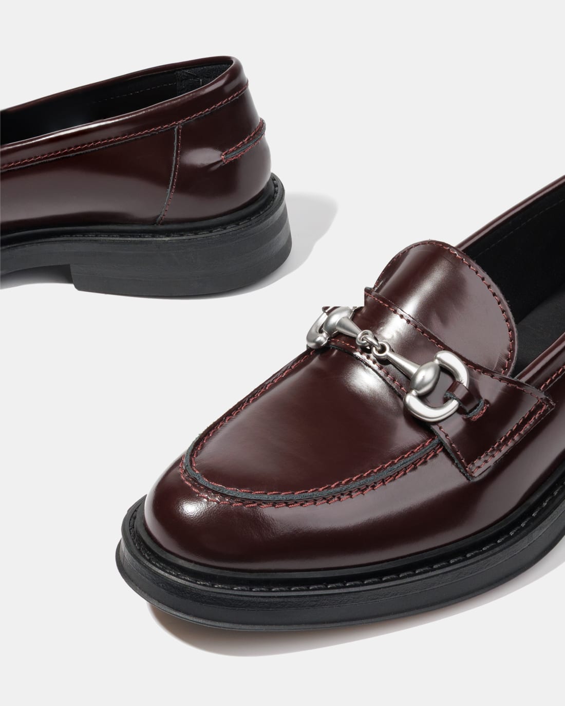 Темно-бордовые лоферы из натуральной кожи - Image 3 of 5