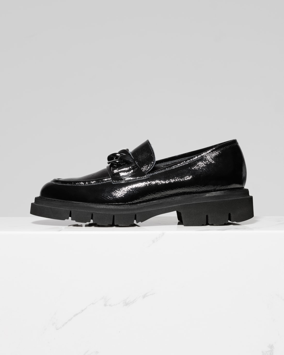 Черные лоферы из натуральной лакированной кожи - Image 1 of 5