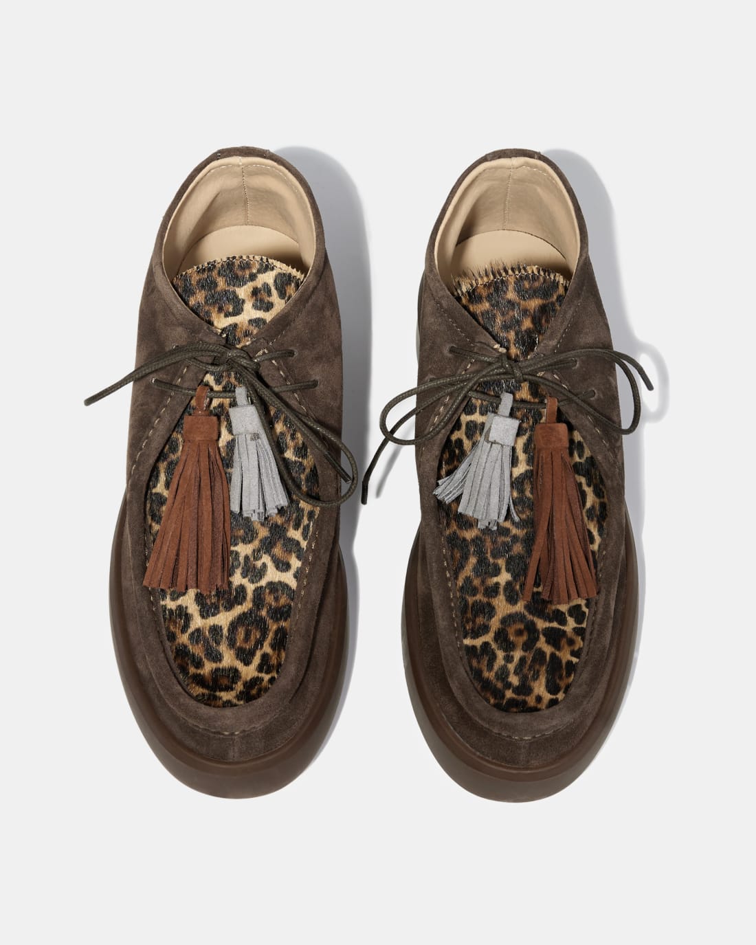 Полуботинки из натуральной кожи с леопардовым принтом