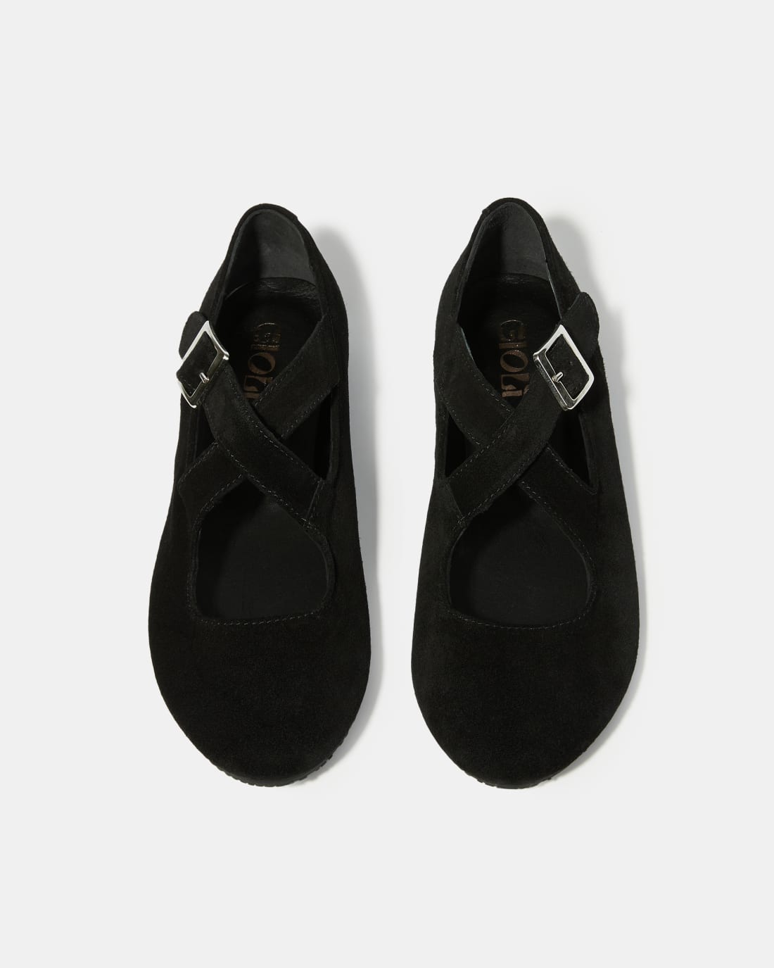 Черные замшевые балетки