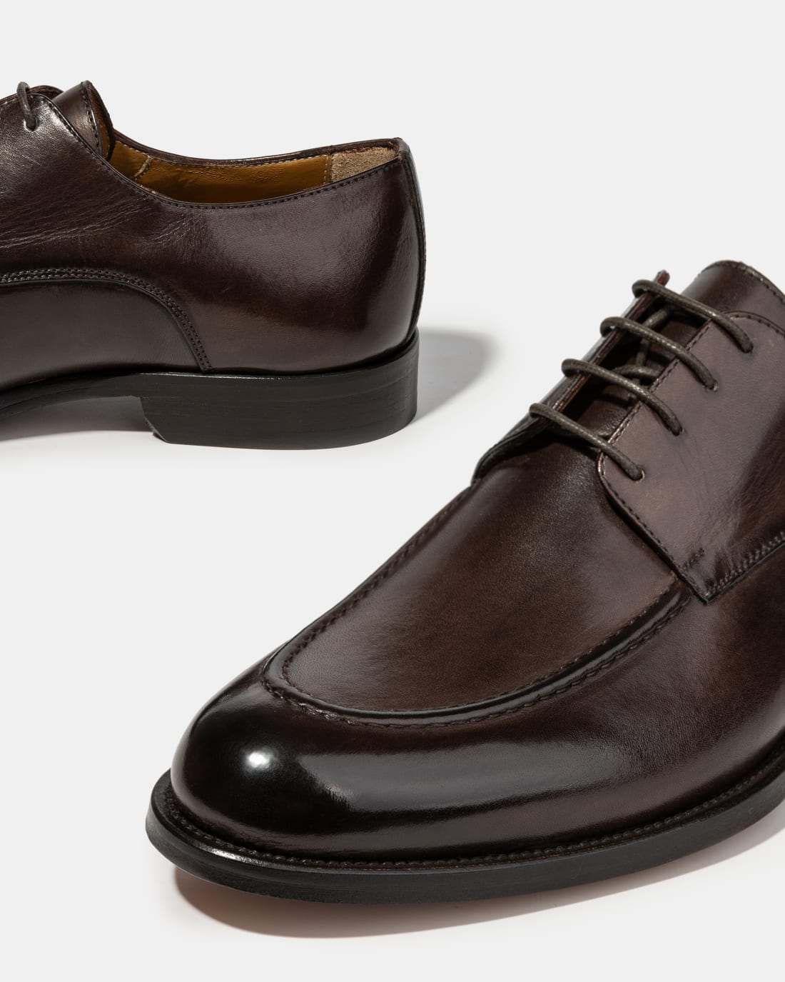 Коричневые кожаные классические туфли - Image 4 of 5