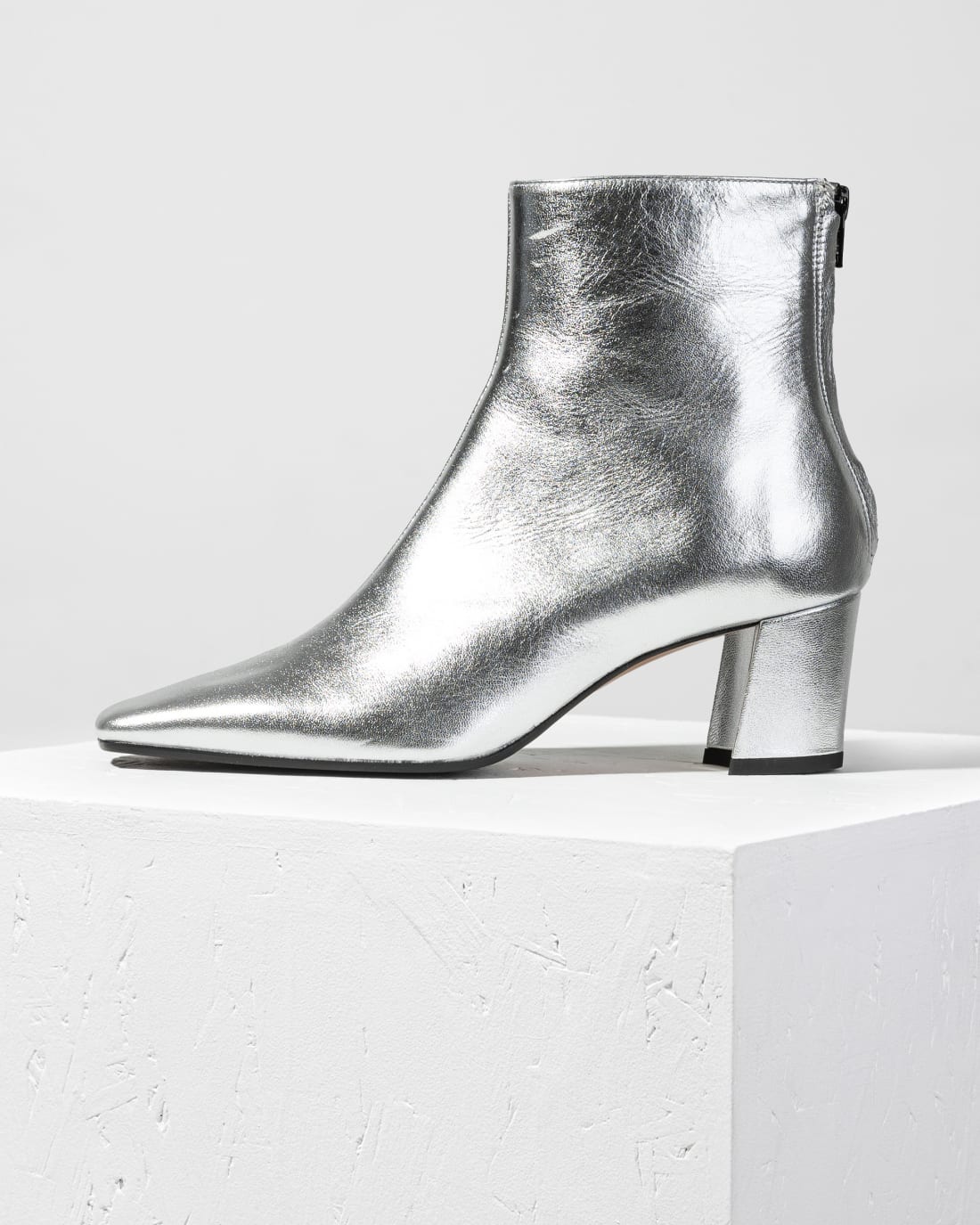 Серебристые кожаные ботинки - Image 1 of 7