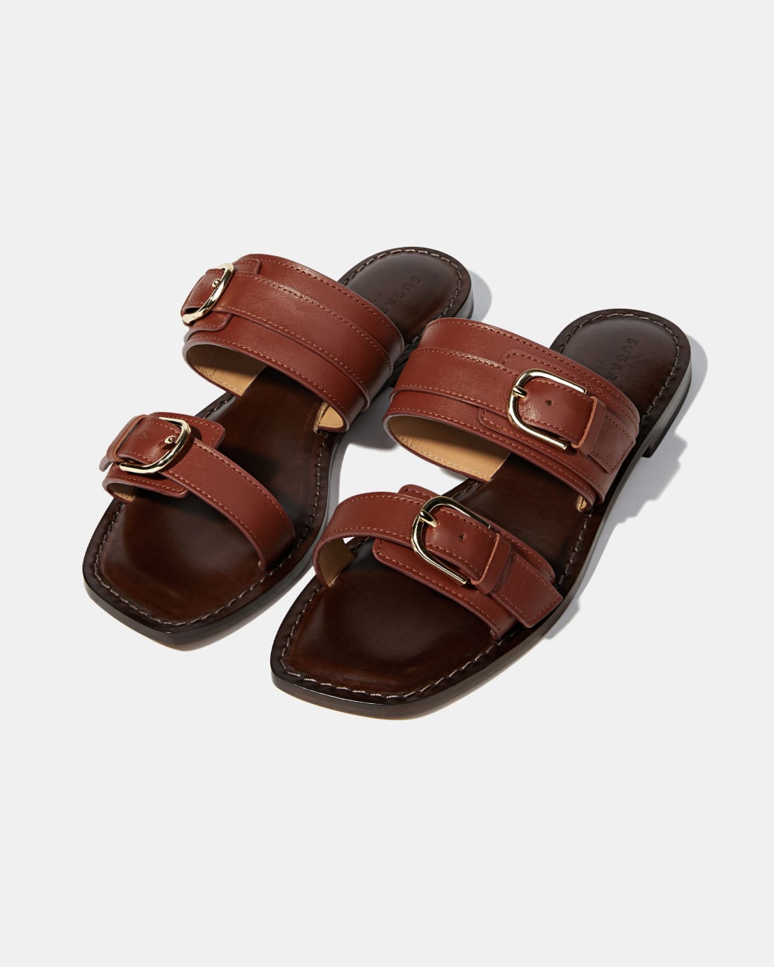 Коричневые шлепанцы из натуральной кожи - Image 2 of 4