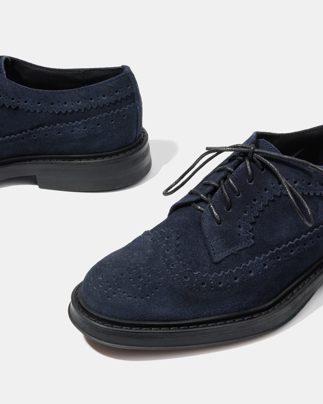Темно-синие замшевые туфли Brogue - Image 4 of 4