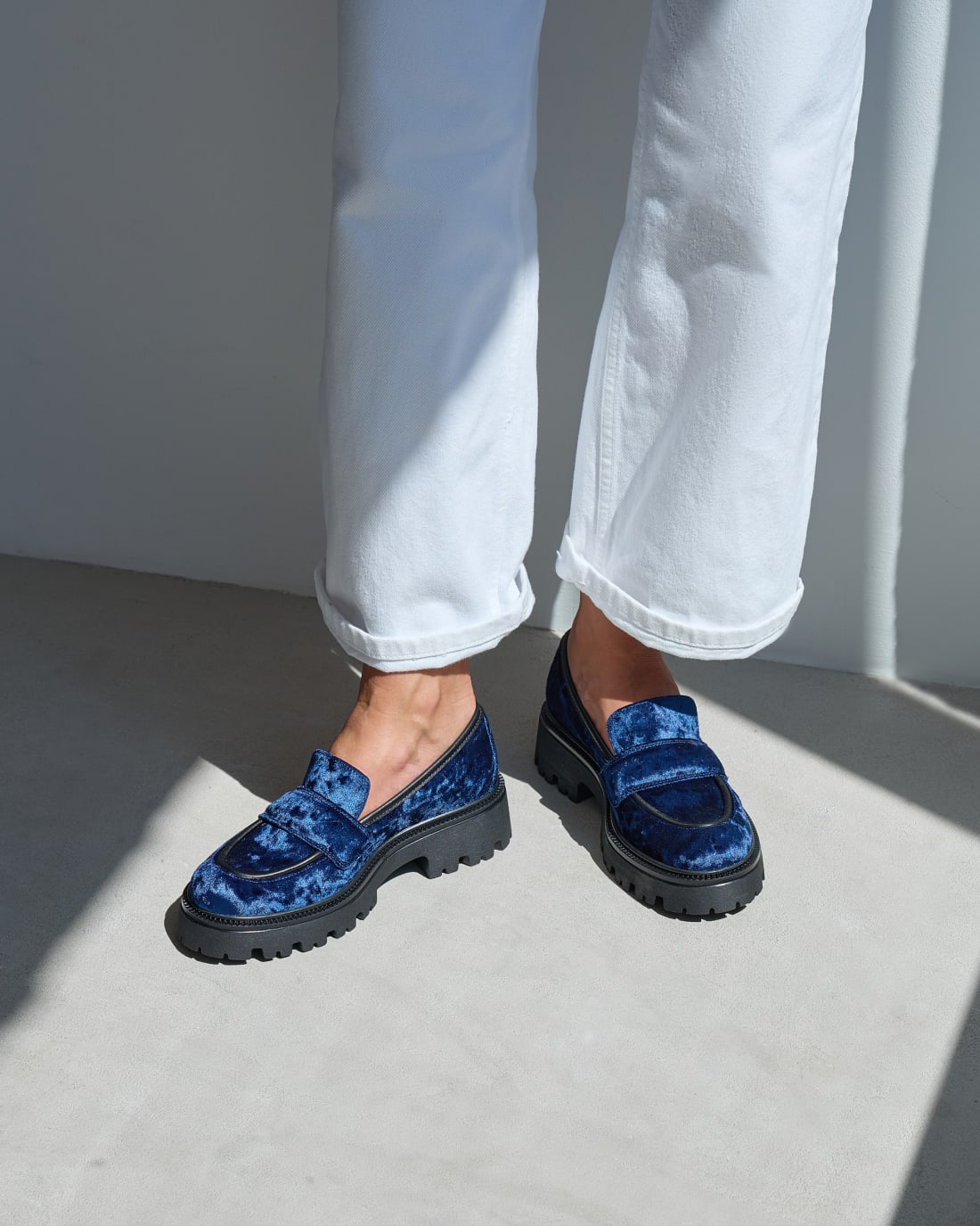 Синие бархатные лоферы - Image 5 of 7