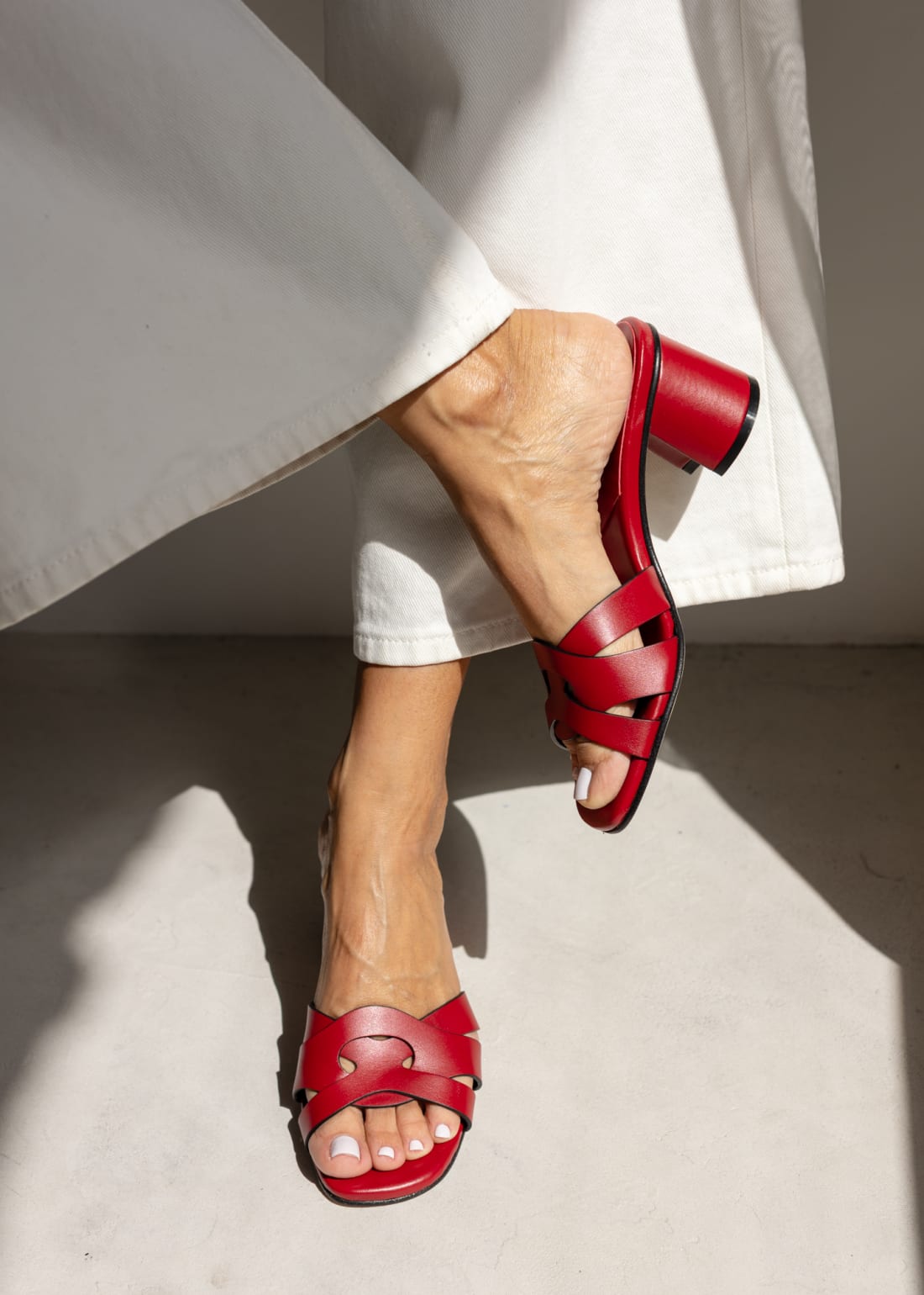 Бордовые мюли из натуральной кожи - Image 5 of 5